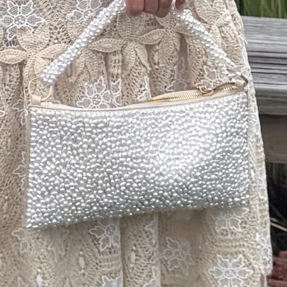 Cult Gaia Elegant Cream Pearl Beaded Women's Bag - Picture 5 of 5